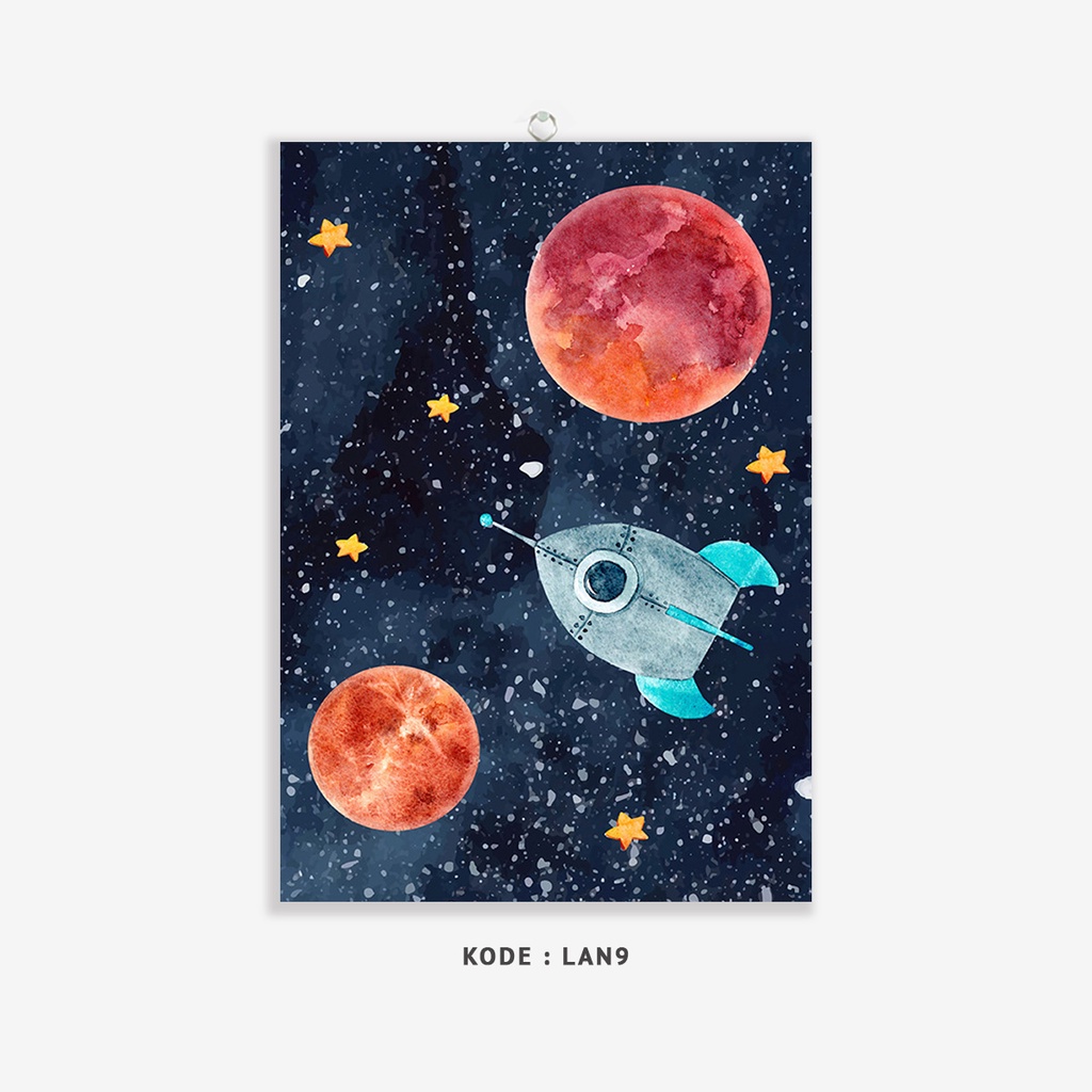 Hiasan Dinding Astronot Poster Gambar Planet Matahari Bumi Wall Decor