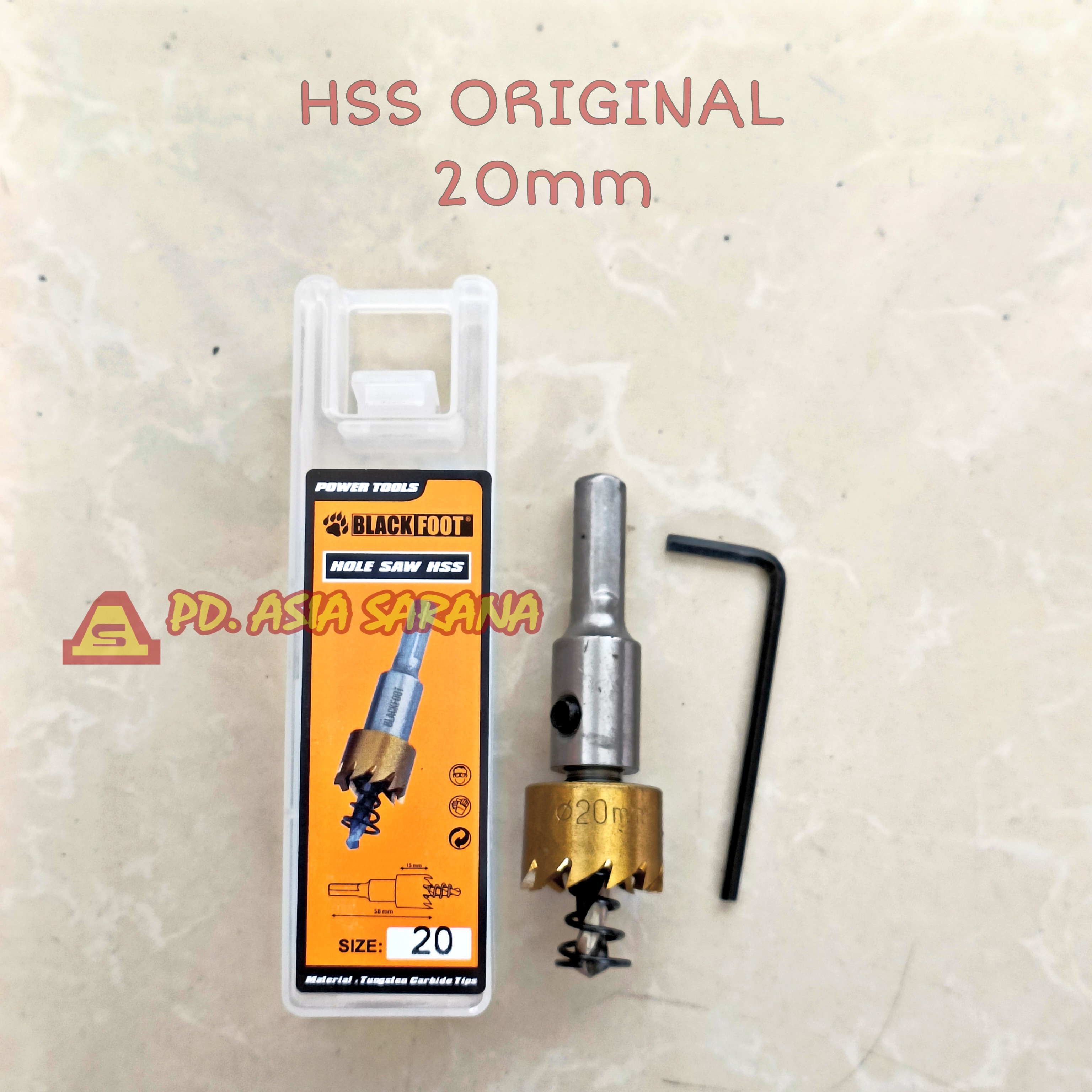 [20mm] Hole Saw HSS Besi 20 mm BLACKFOOT Mata Bor Lubang Holesaw ORI