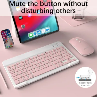 GOOJODOQ 9.7 inch Wireless Bluetooth Keyboard Mouse Set Lightweight Portable For iPad Samsung Xiaomi Phone