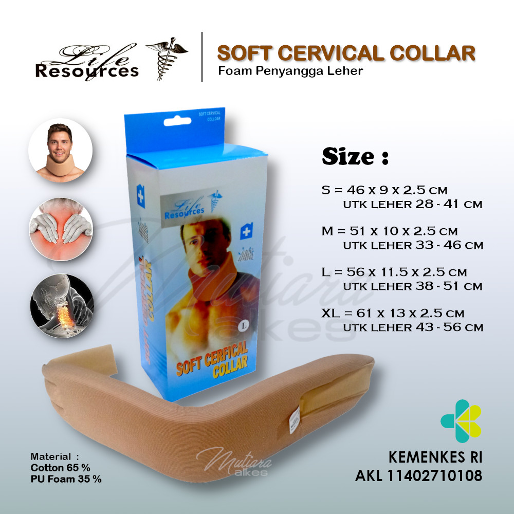 Soft Cervical Collar LIFE RESOURCES / Neck Collar/Busa Penyangga Leher