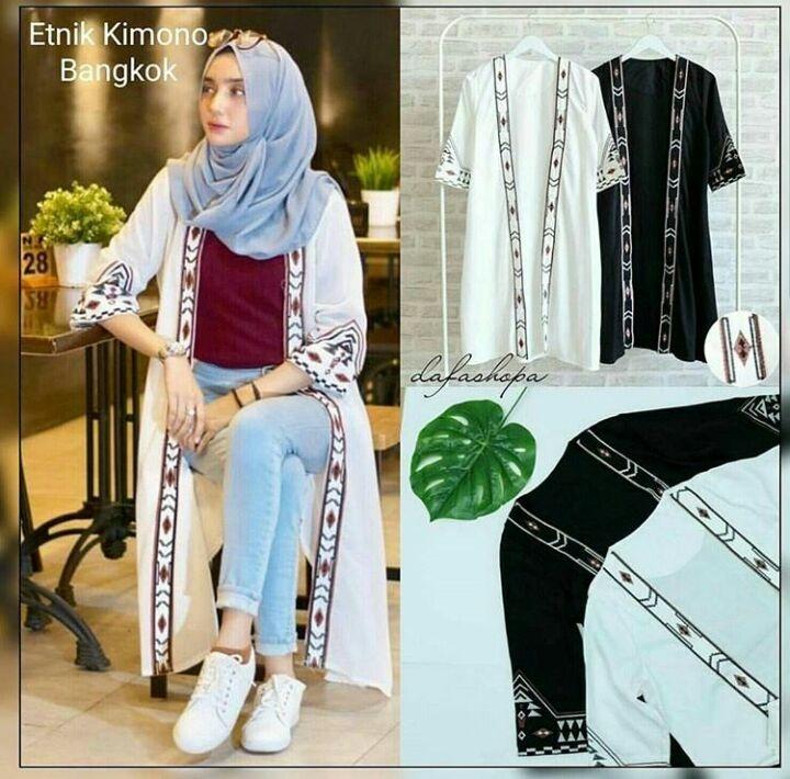 cara pakai cardigan kimono