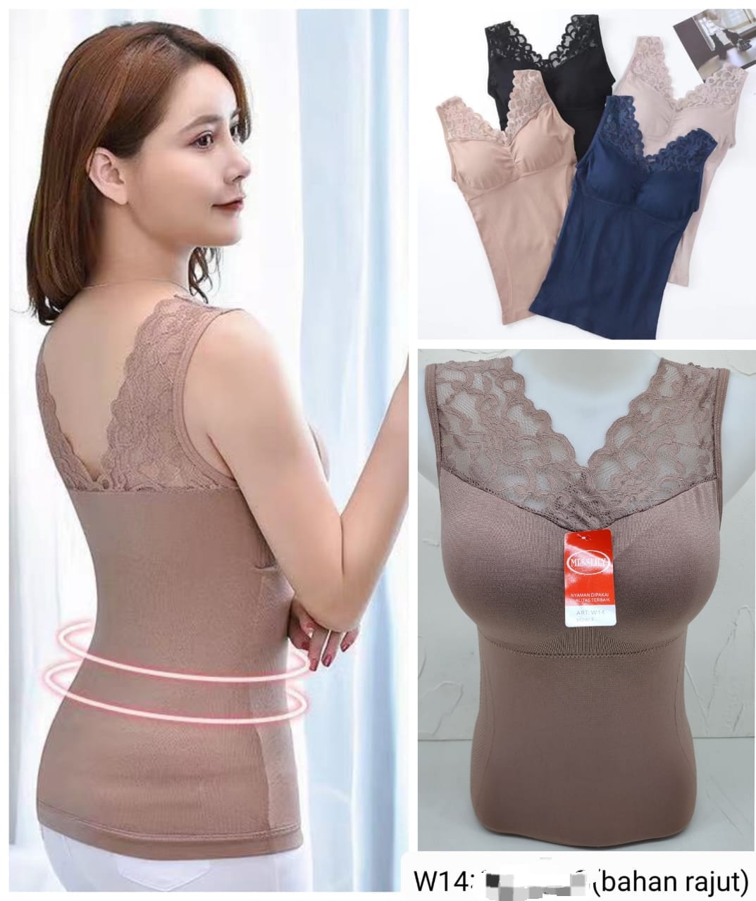 WANITA BRA TANPA KAWAT RENDA STRETCH