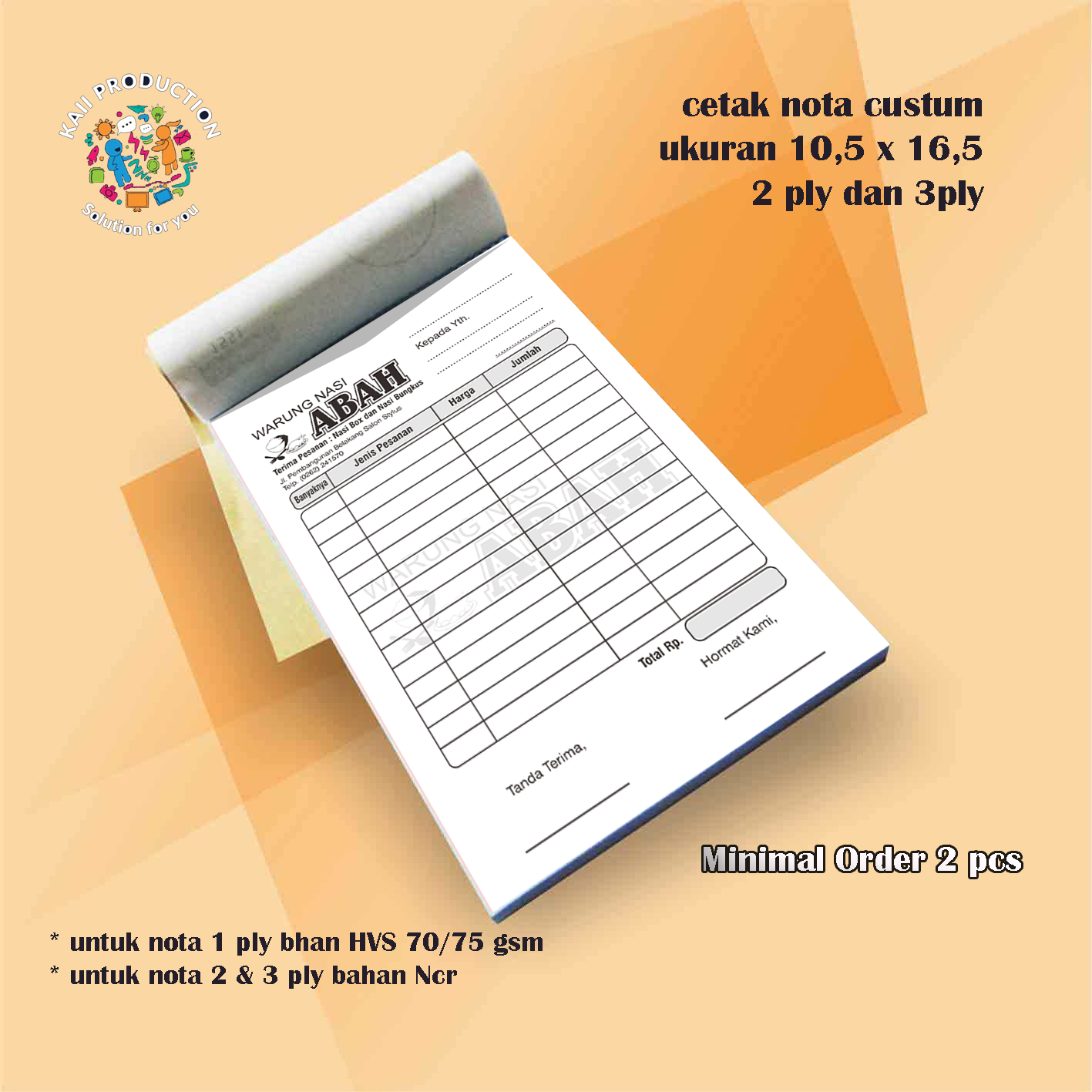 nota rumah makan / nota warteg / nota custom | Lazada Indonesia