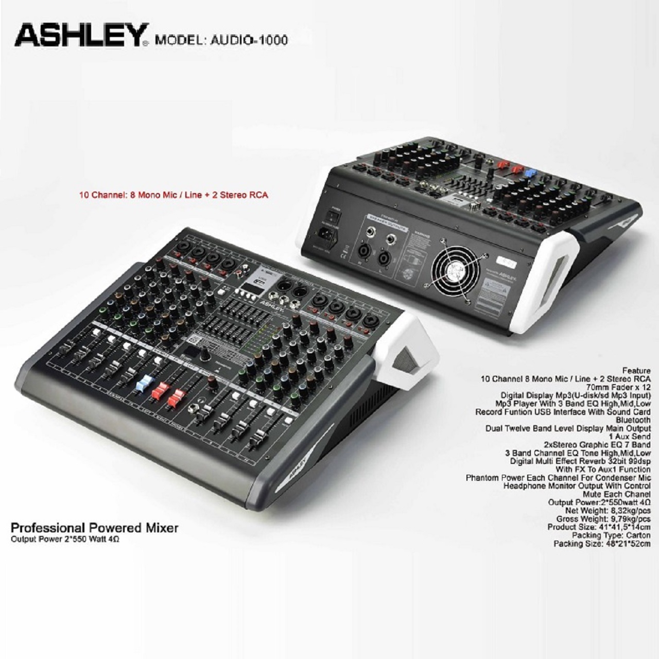 POWER MIXER ASHLEY AUDIO1000 AUDIO 1000 10 CHANNEL ORIGINAL Lazada