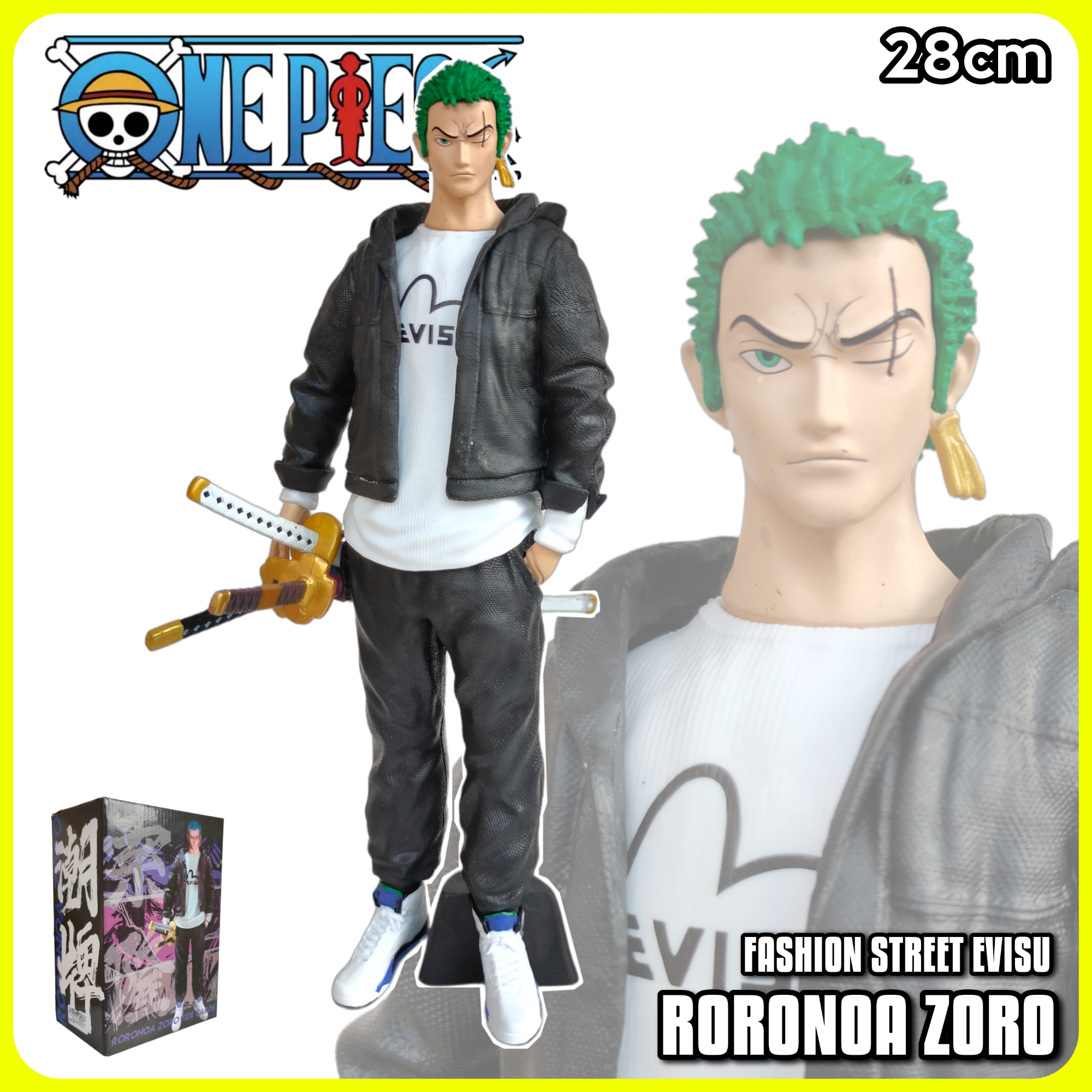Action Figure ONE PIECE FASHION STREET EVISU RORONOA ZORO Miniatur