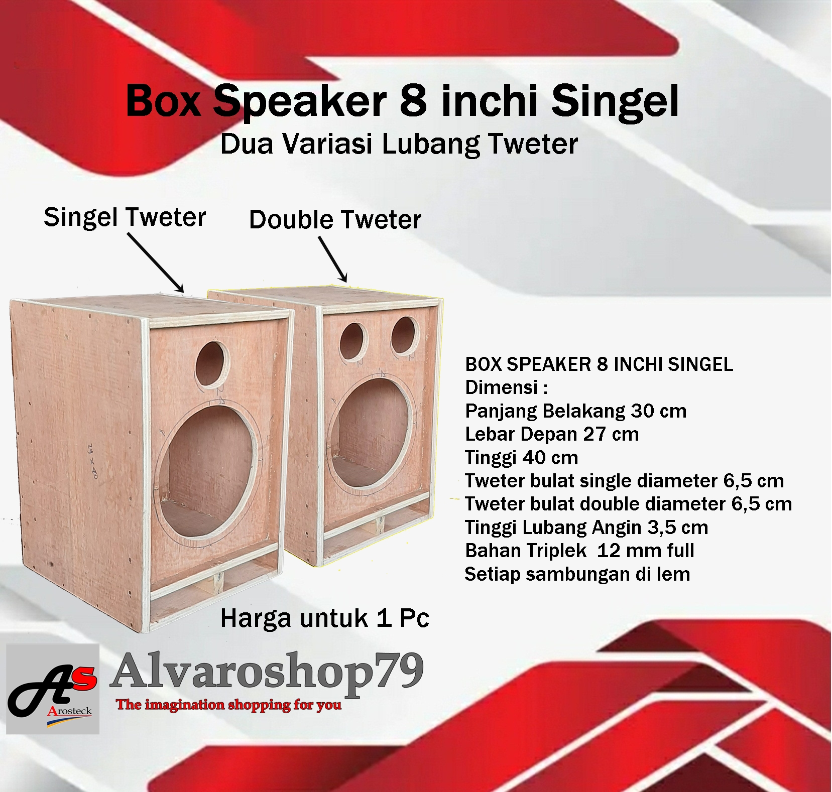 Box speaker inchi singel/ Box audio musik inchi, box inchi