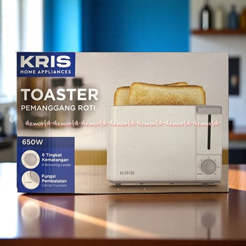 Kris Toaster 2slice Alat Pemanggang Roti Bakar White 650w Tombol