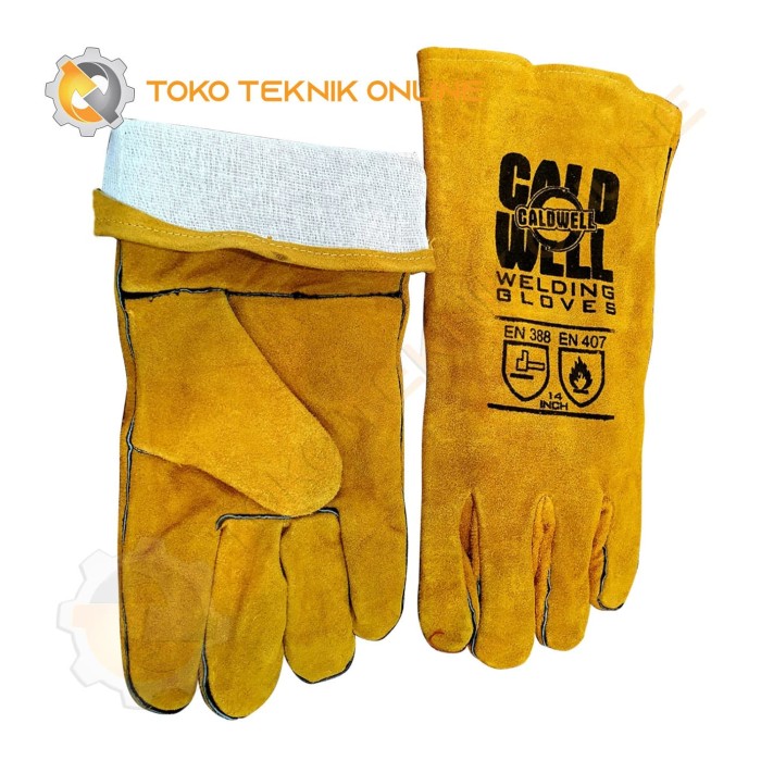 Bisa Cod Sarung Tangan Las Kulit 14 Inch Welding Gloves Kuning Caldwell Berkualitas Lazada Indonesia