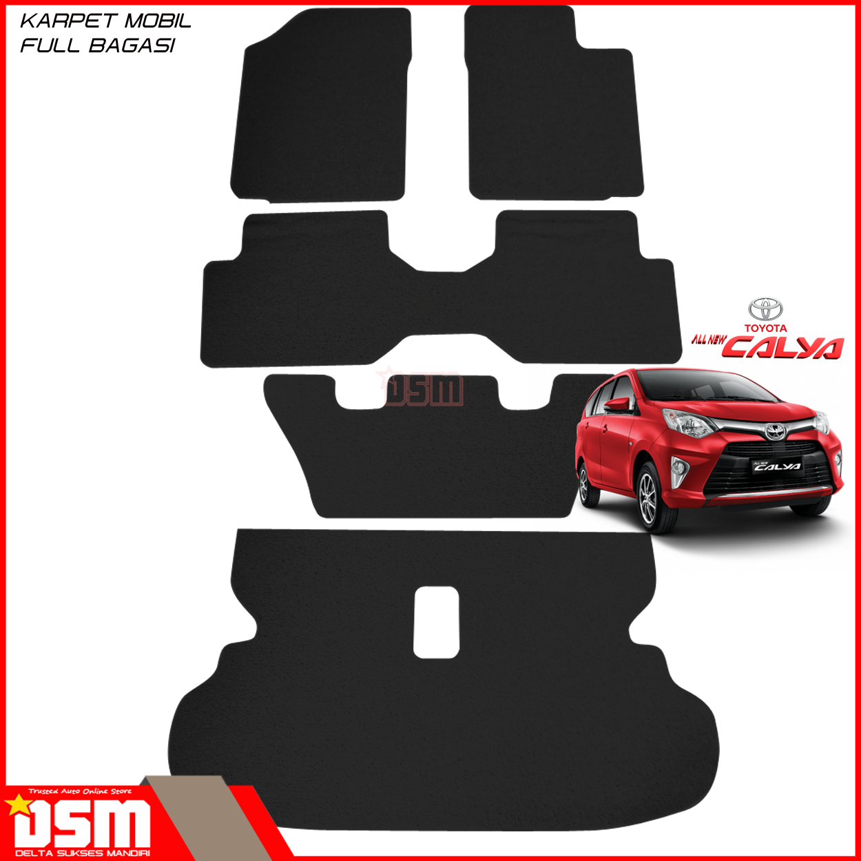 Karmob Karpet Mobil Toyota Calya Full Bagasi Warna Hitam Karpet Calya Karpet Toyota Calya Karpet Dasar Toyota Calya Karpet Mie Toyota Calya Aksesoris Mobil Toyota