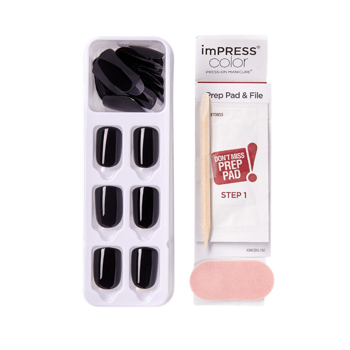 [IMPRESS] COLOR PRESS-ON MANICURE ALL BLACK