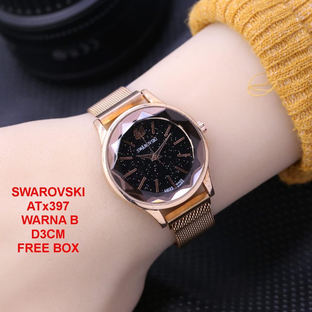 Promo!! JAM TANGAN WANITA SWAROVSKI MAGNET ATx397 Keren& Elegan