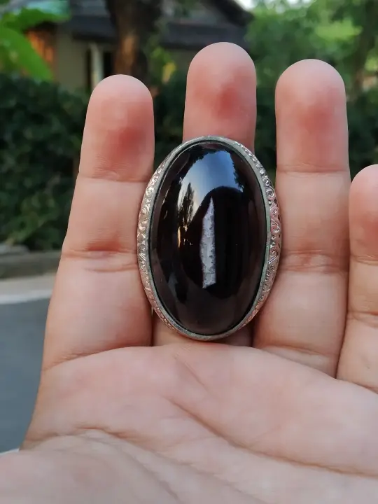 Natural Kecubung Tanduk Cincin Batu Akik Hitam Pekat Lazada Indonesia