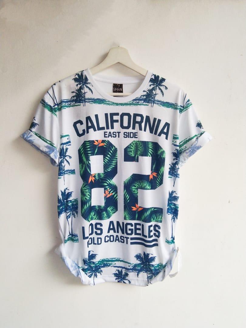 X34 Baju Kaos Printing 3D Bangkok Thailand CALIFORNIA 82 Fullprint Full Print Spoon Import Distro