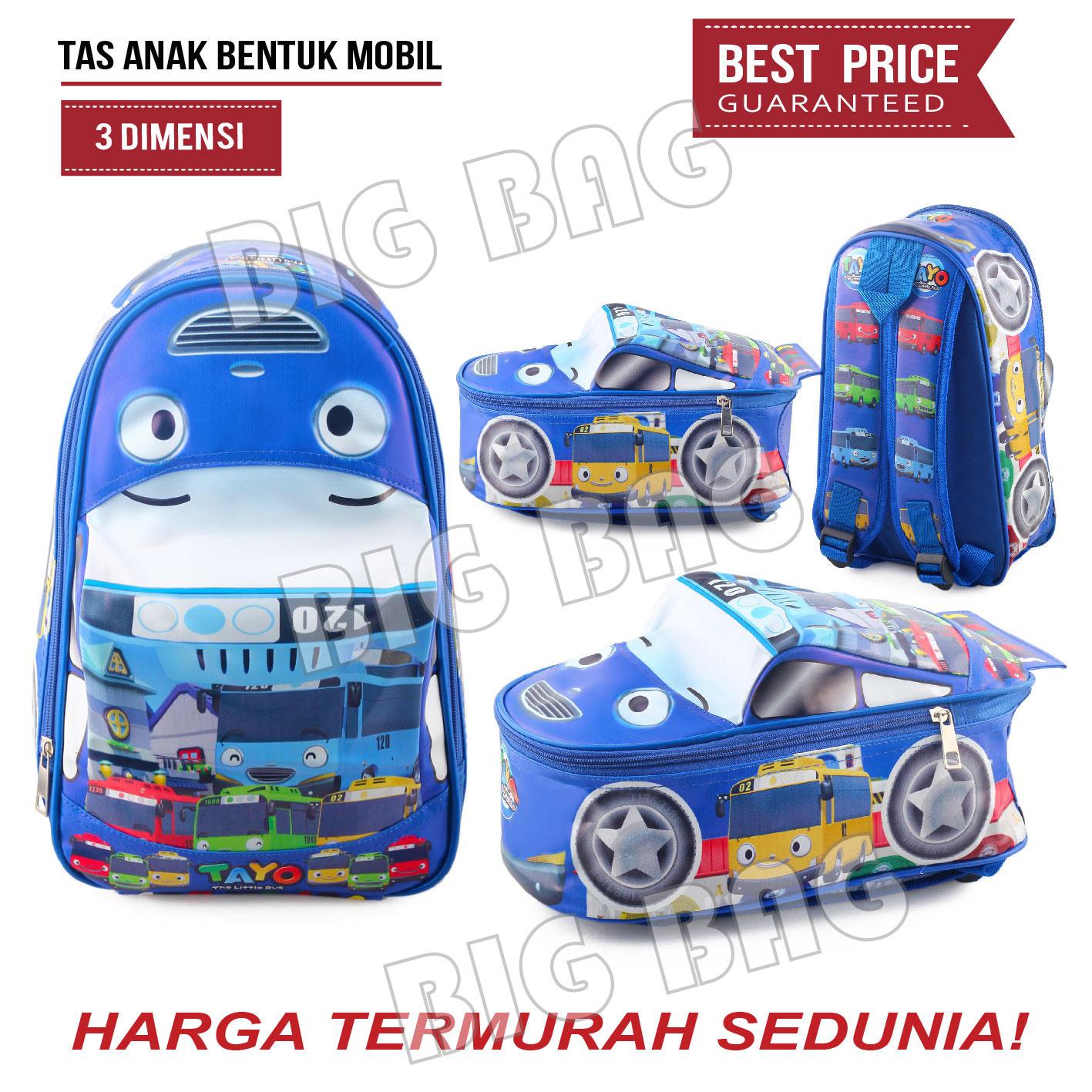 Tas Ransel Anak Laki Laki Karakter  - Tayo - Bentuk Mobil - Tas Ransel Sekolah Anak TK Tas Mobil On The Road School Bag Tas Sekolah Anak - Promo Diskon Termurah Terlaris Terbaru Best Seller