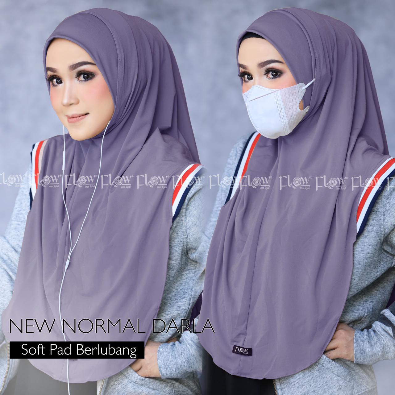 Jilbab Instant new normal darla FLOW / jilbab lubang telinga / jilbab