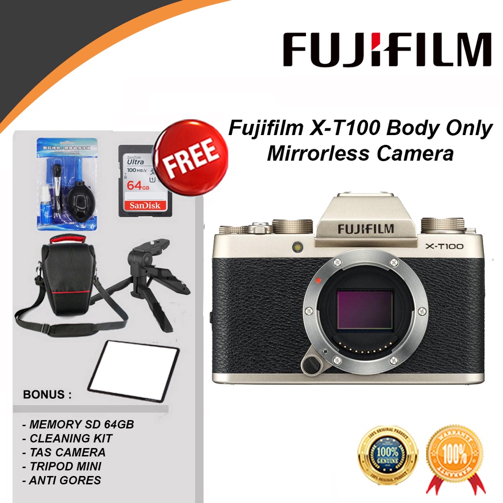 Digital Camera Fuji Xt100 Xt100 Video Fujifilm X-T100 Body Only