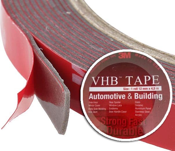 Double Tape 3M Merah VHB Bangunan & Automotif Size ; 1Roll 12mm x 4.5m3M Double Tape Original 3M