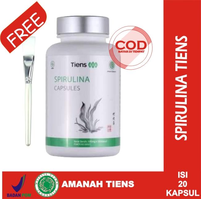Tiens Masker Spirulina Herbal Pemutih Wajah - Original Tiens Kemasn 20 Kapsul Menghilangkan Jerawat/ Menghilangkan
