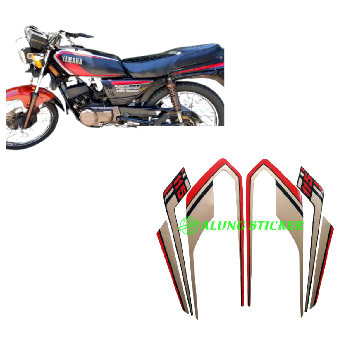 STIKER STRIPING LIS LES BODY MOTOR YAMAHA RX 115 SPECIAL 1992 WARNA
