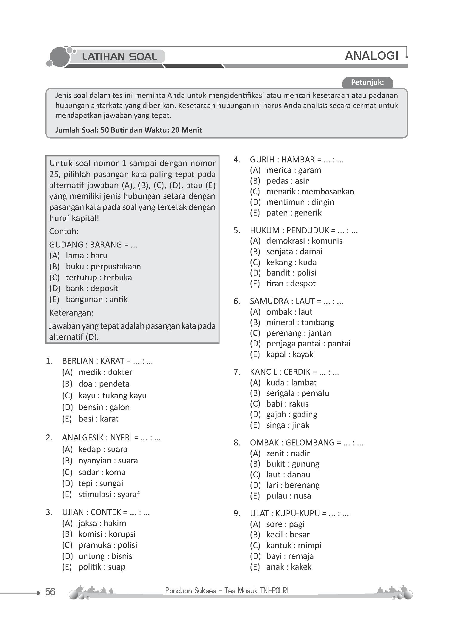 Panduan Sukses Tes Masuk Tni Polri Sistem Cat Bonus Cd Video Tes Latihan Fisik Lazada Indonesia