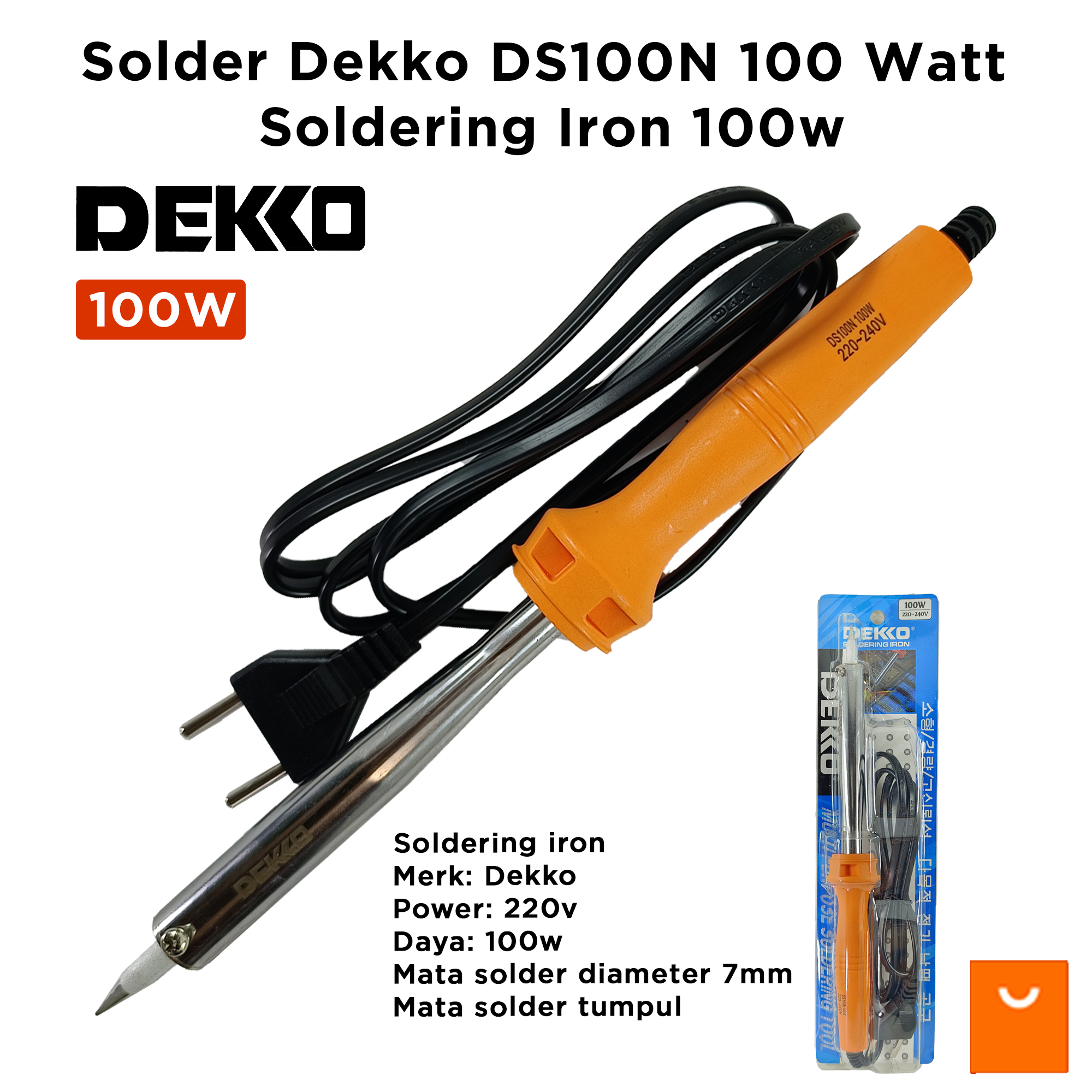 Solder Dekko DS100N 100 Watt Soldering Iron 100w Lazada Indonesia