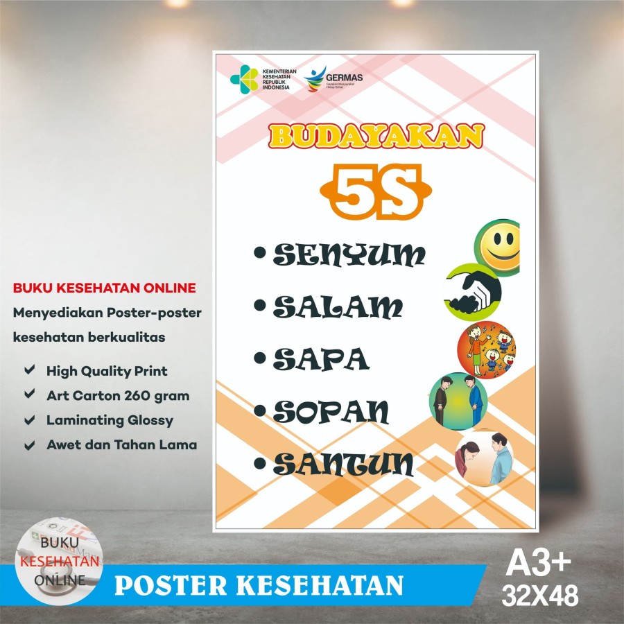 Poster Kesehatan Budayakan 5s Laminating Glossy Lazada Indonesia