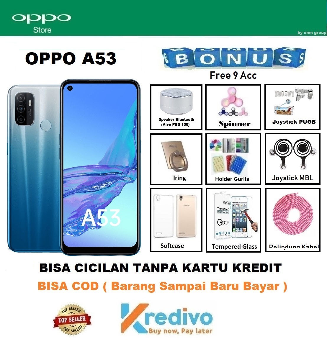 Oppo A53/A54 Ram {4GB/128GB} - Bisa Cicilan Tanpa Kartu Kredit & Free 9 Acc ( Garansi Resmi, Bisa COD, Kredivo, HP Murah, Promo , Discount)