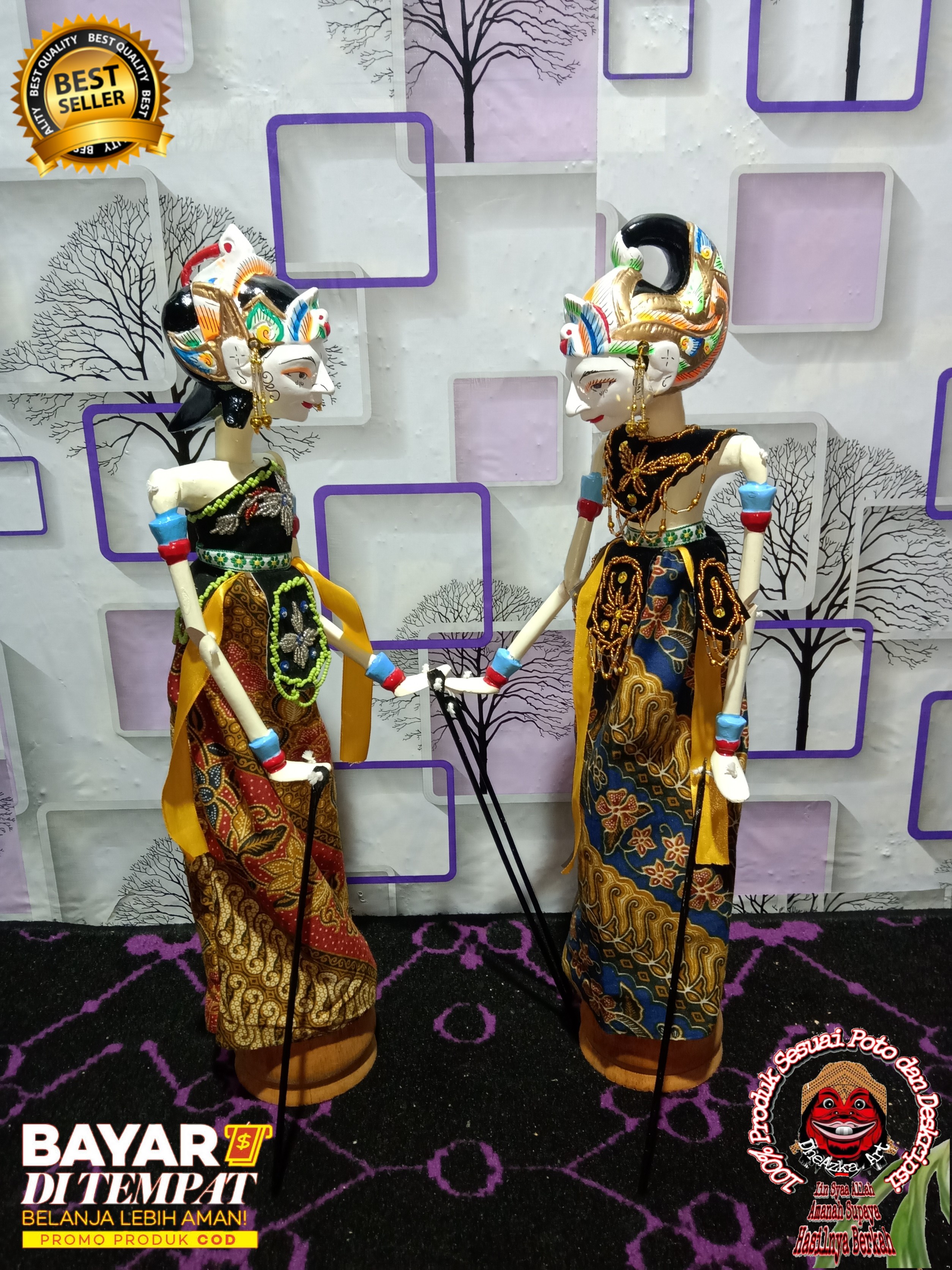 Wayang Golek ARJUNA Dan SRIKANDI 45cm 1Set (2 Golek) Kualitas Super ...