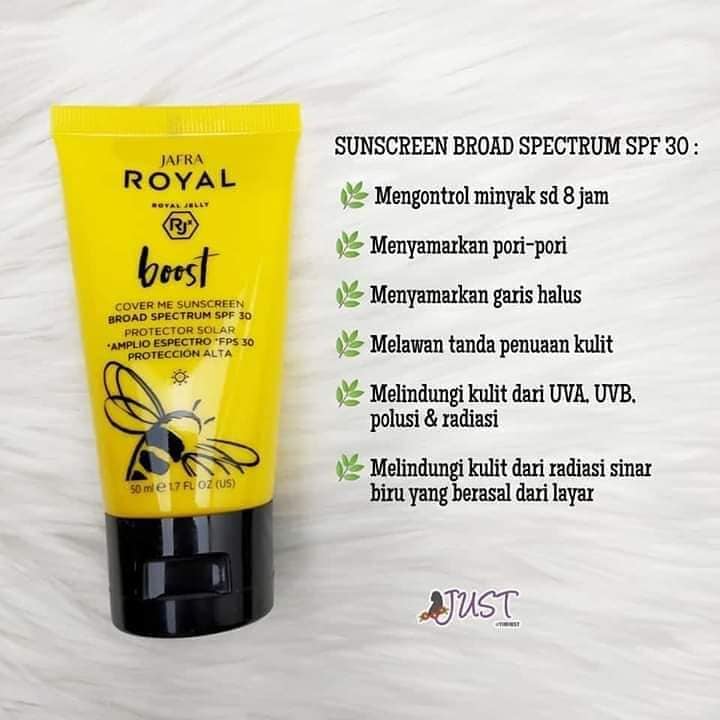 manfaat sunscreen jafra royal boost putih