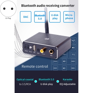 Wireless bluetooth 5.0 receiver audio dac converter player microphone optical coaxial to rca aux music adapter 1