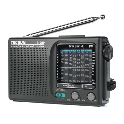 【Echolic】 2021 TECSUN R-909 Portable Radio FM MW(AM) SW(Shortwave) 9 Bands World Receiver