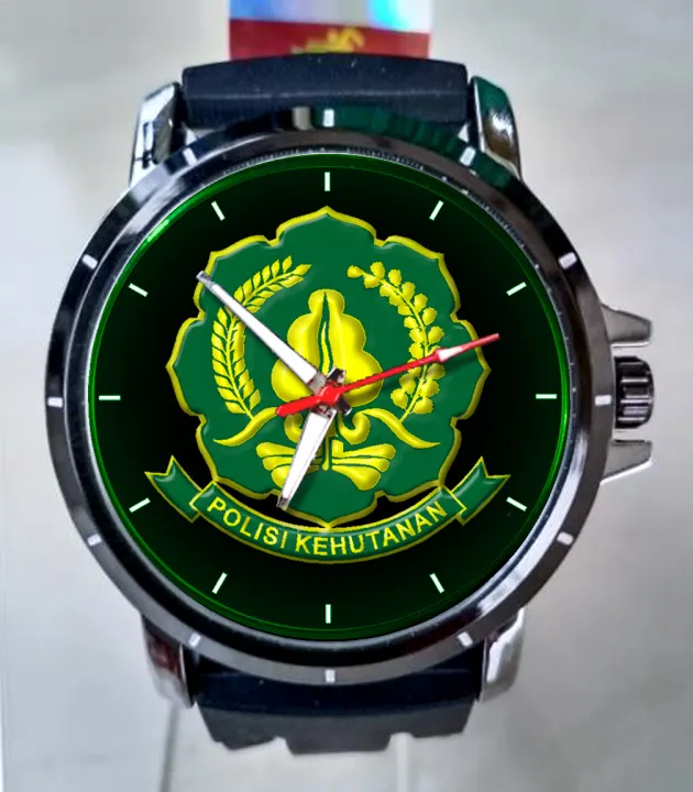 Jual Jam Tangan Custom Polisi Kehutanan Logo Jam Tangan Pria Polhut Lazada Indonesia