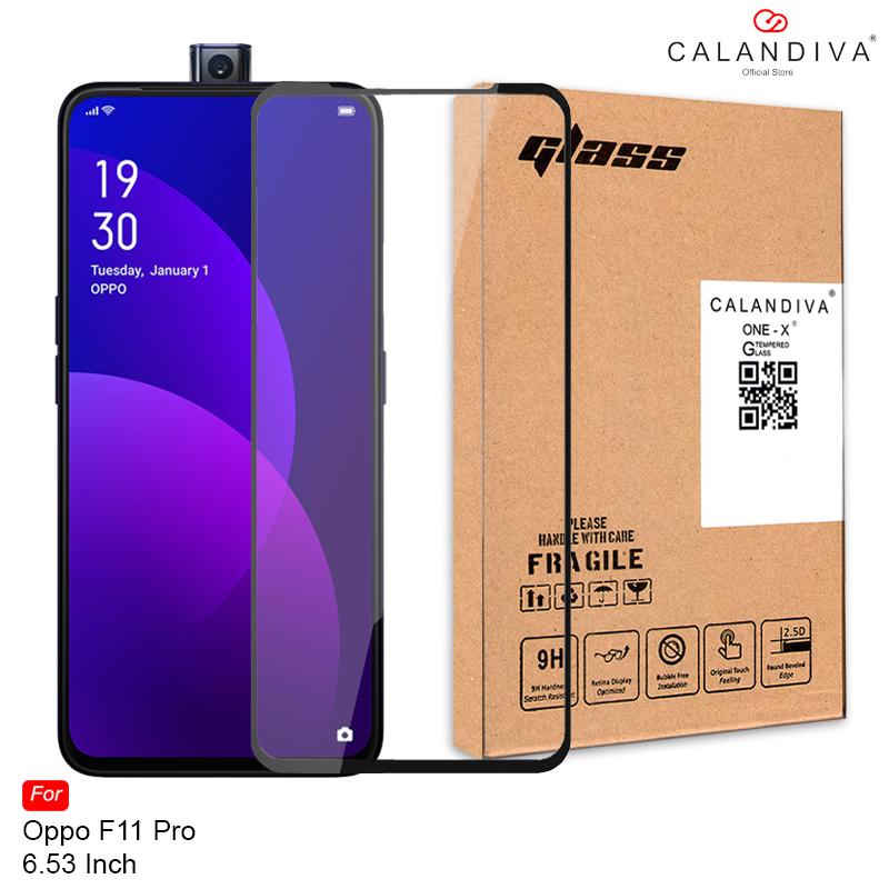Calandiva ONE-X Full Cover Tempered Glass Oppo F11 Pro (6.53 Inch) - BLACK