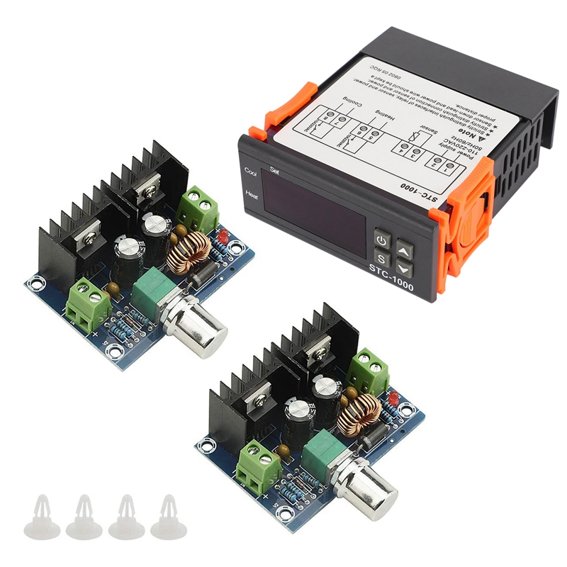1 Pcs Digital STC-1000 Controller พร้อมเซนเซอร์ & 2Pcs XL4016E1 DC พลังงานสูงความดัน Regulating Board
