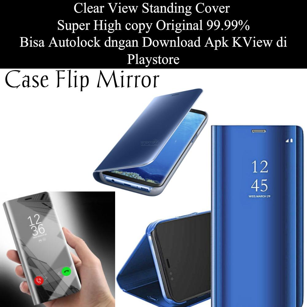 Flip Mirror Clear View Standing Cover (Xiaomi Redmi Note 5 Pro) Super Hight Copy 99.99% Autolock APK KView Playstore -Ashifa