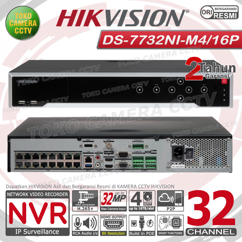 Dvr Ds7732ni Nvr 32ch Hikvision Poe 32 Ch Hikvision Dvr Original