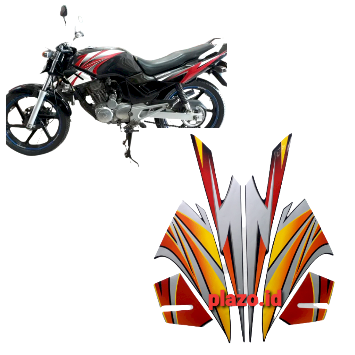 striping stiker body motor honda tiger 2002 full hitamsilver Lazada Indonesia