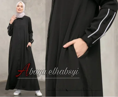 Abaya elhabsyi / Abaya Gamis Arab Hitam / Abaya Hitam / Abaya Jet black / Abaya Saudi - Abaya - Dres -Others