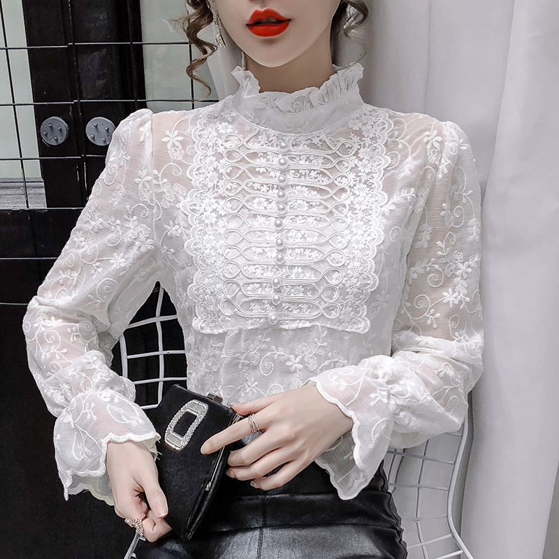 long sleeve high neck mesh top
