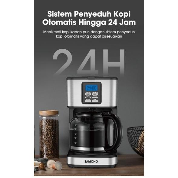 SAMONO SW-CMEB18 Coffee Maker Mesin Kopi Otomatis 1.8L Tampilan