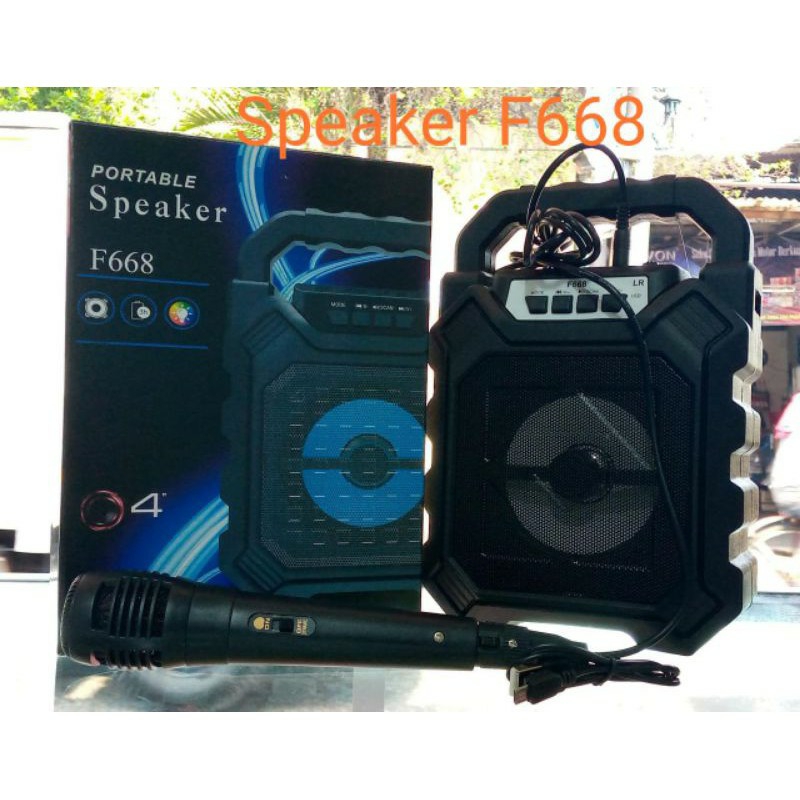 Paling Dinikmati Speaker Bluetooth F 668 Bonus Mic Speaker Bluetoth Karaoke Mp3 Fm Radio Free Mic Speaker Portable F 688 Lazada Indonesia