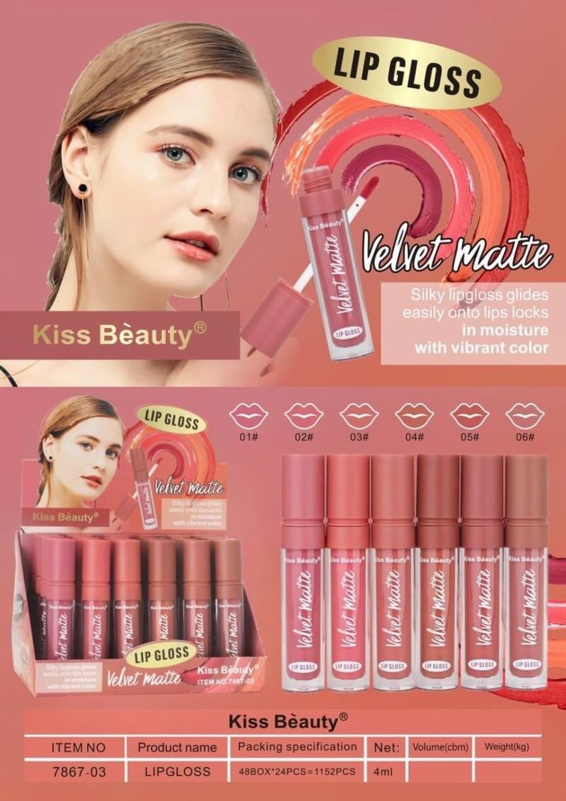 kiss beauty velvet matte lip gloss