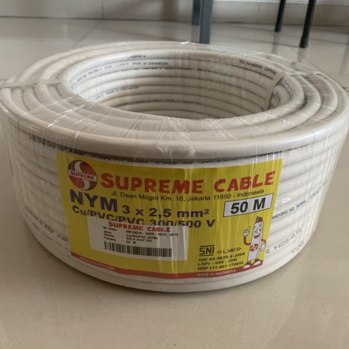 Kabel Nym 3x2 5 Mm 50m Meter Supreme Kabel Putih Nym 3x2 5 Mm Supreme