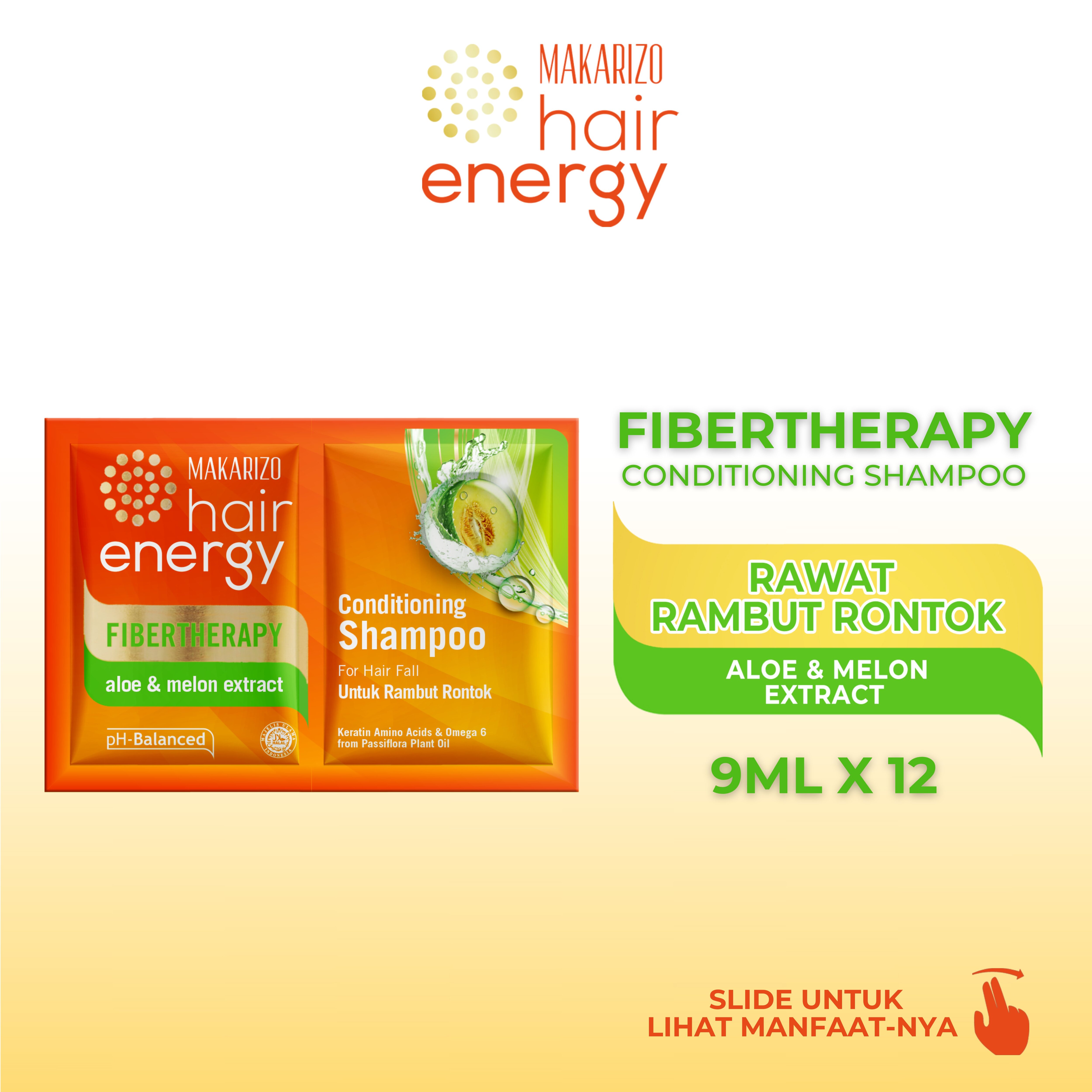 Makarizo Hair Energy Fibertherapy Conditioning Shampoo Aloe Melon 9