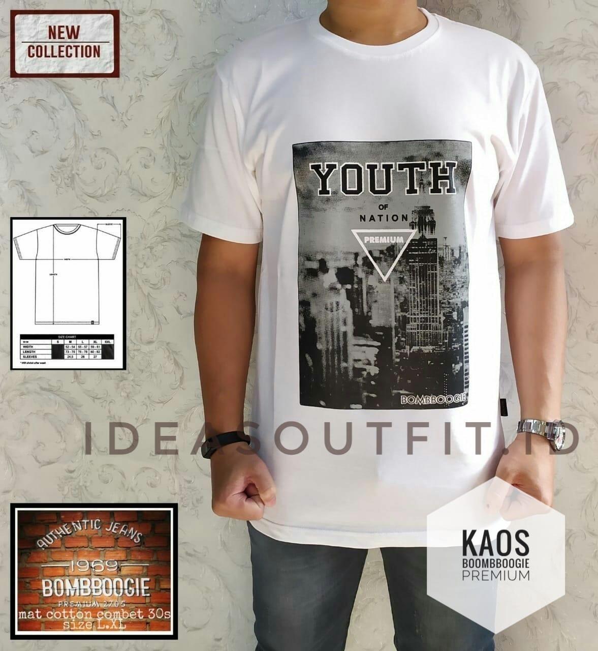 Kaos BOMBBOOGIE premium T-shirt cowok fashion pria baju murah kekinian distro bandung baju premium
