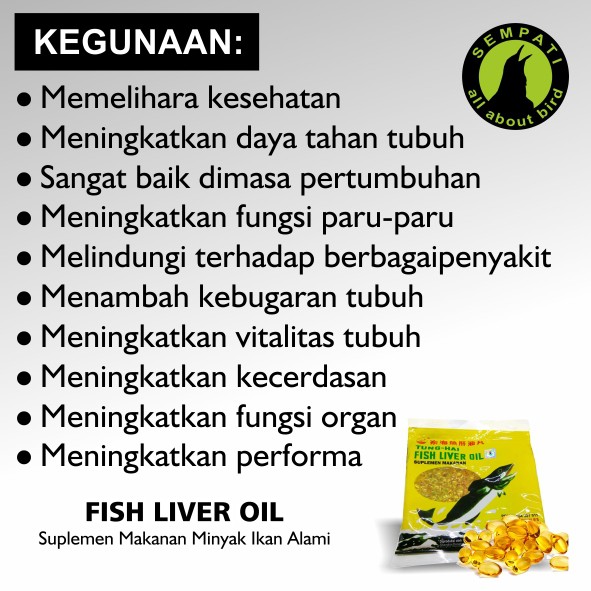 Cod Fish Liver Oil Tunghai Tung-Hai Minyak Ikan Vitamin Burung Untuk Lovebird Kenari Kacer Dll Stok Terbatas | Lazada Indonesia