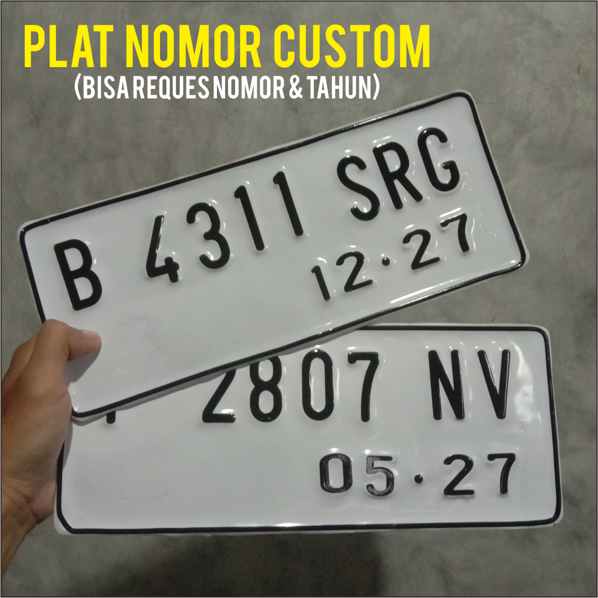 Plat Nomor Custom Plat Nomor Motor 1 Set Plat Nomor Baru Putih Plat Nomor Motor Lazada