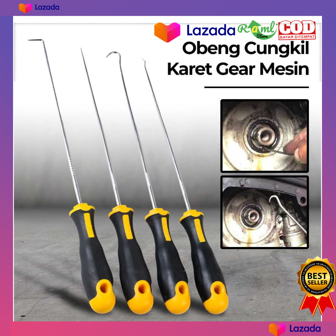 Obeng Cungkil Pelepas Seal Roller Karet Gear Mesin 4 PCS / obeng ...