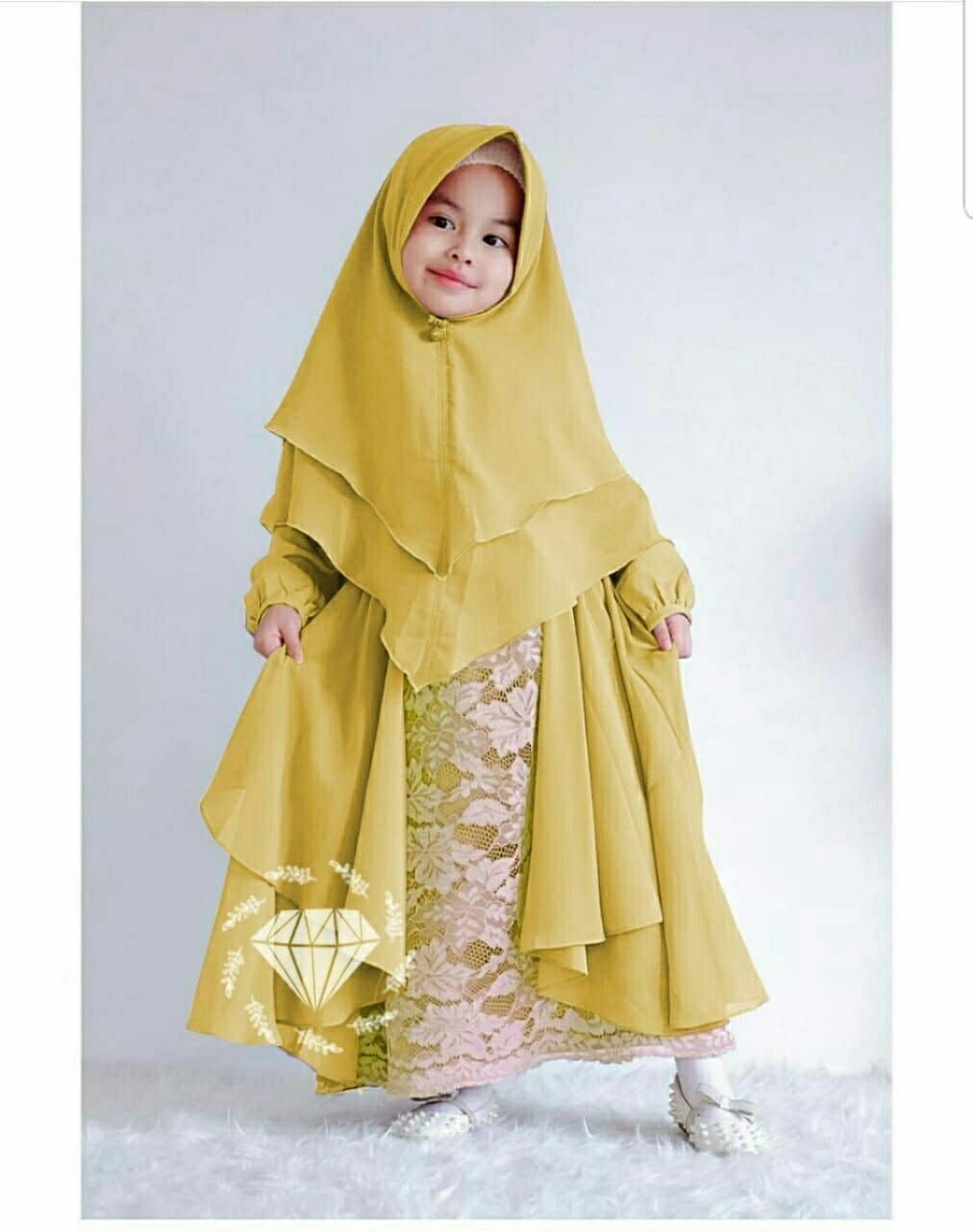 Tj-fashion gamis anak adenia -baju anak lucu-gamis anak kekinian-dress anak lucu-untuk anak usia 6-9 tahun- tersedia varian warna-harga murah- plus hijab
