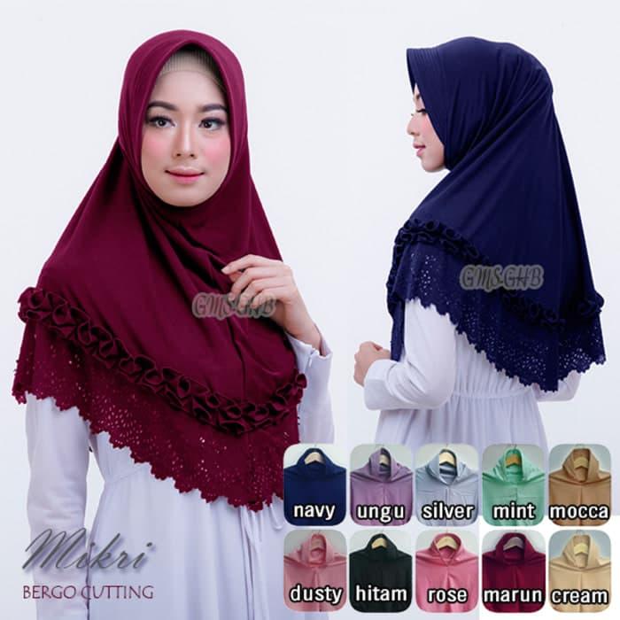 Hijab Bergo Mikri Cutting bahan jersey zoya - jilbab instan syari / DZA Laris Fashion